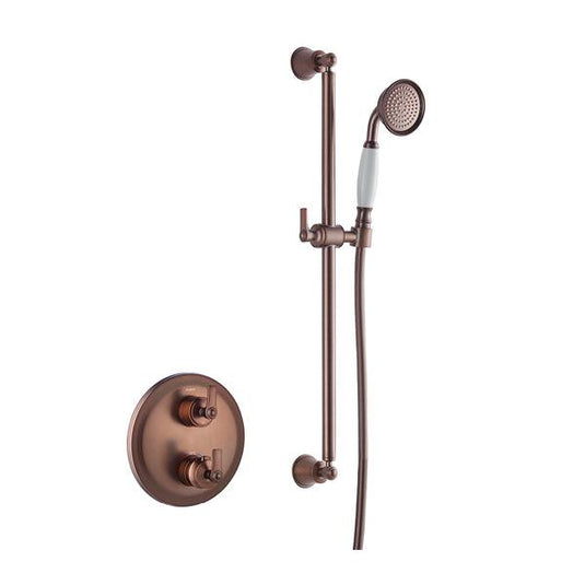 Flova Liberty Round Shower Pack With Slide Rail – Oil Rubbed Bronze - ORB-LI1PK1 - Envy Bathrooms Ltd