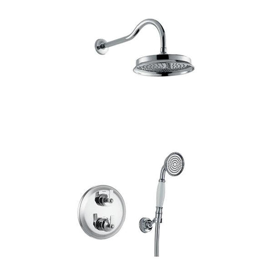 Flova Liberty Round Shower Pack With Solid Brass RainShower And HandShower Kit – Diamond Chrome - LI2PK1 - Envy Bathrooms Ltd