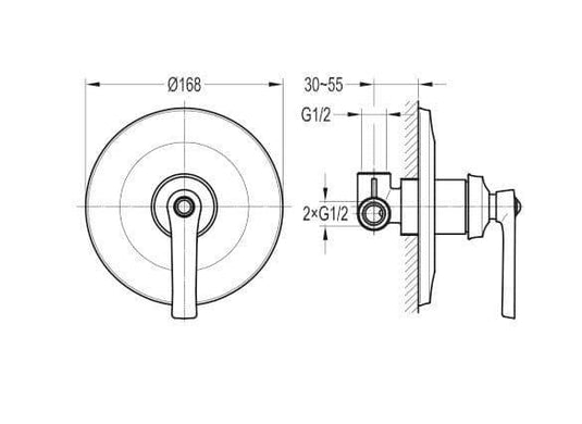 Flova Liberty Single Outlet Concealed Manual Mixer Valve - Chrome LISHVO - Envy Bathrooms Ltd