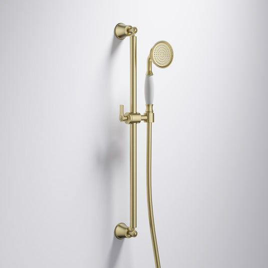 Flova Liberty Slide Rail Kit with Shower Set Brushed Brass | LISFSS-BRB - Envy Bathrooms Ltd