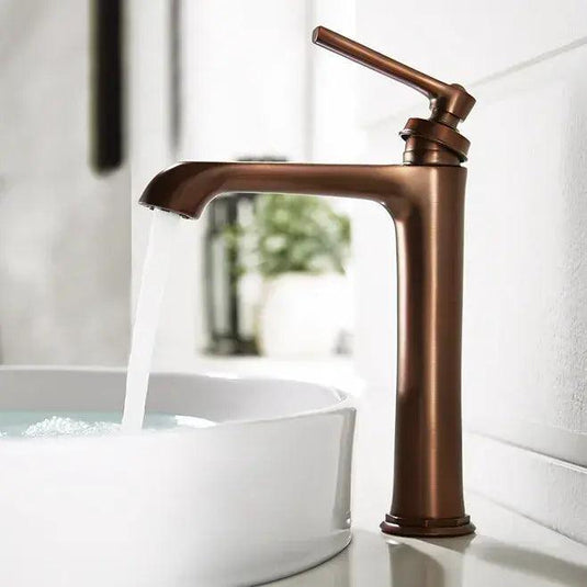 Flova Liberty Tall Mono Basin Mixer Tap with Clicker Waste - Oil Rubbed Bronze LITBAS-ORB - Envy Bathrooms Ltd