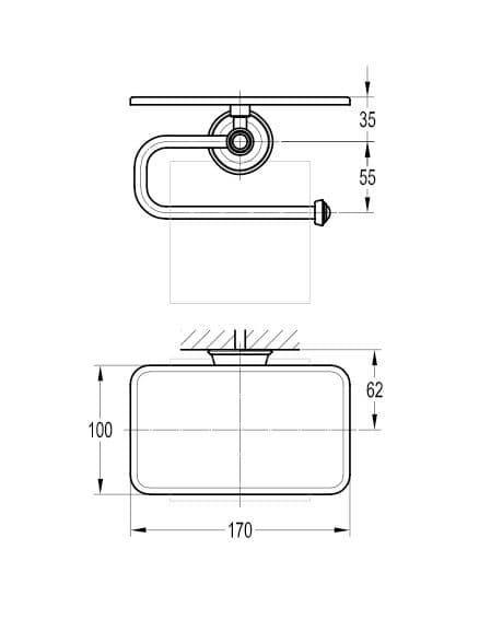 Flova Liberty Toilet Roll Holder with Integral Shelf - Chrome - Envy Bathrooms Ltd