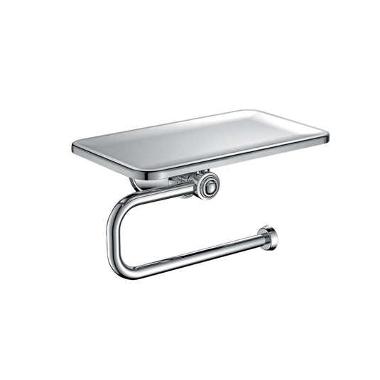 Flova Liberty Toilet Roll Holder with Integral Shelf - Chrome - Envy Bathrooms Ltd
