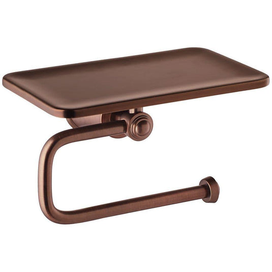 Flova Liberty Toilet Roll Holder with Integral Shelf - Oil Rubbed Bronze - Envy Bathrooms Ltd