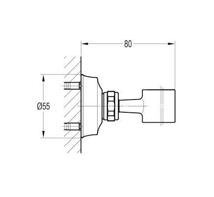 Flova Liberty Wall Bracket Hand Shower Holder with Swivel Joint - Chrome FVKI117 - Envy Bathrooms Ltd