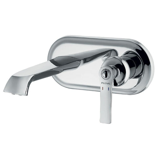 Flova Liberty Wall Mounted Basin Mixer Tap with Clicker Waste - Chrome LI2HWMBAS - Envy Bathrooms Ltd