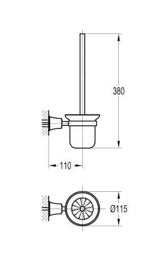 Flova Liberty Wall Mounted Toilet Brush & Holder - Oil Rubbed Bronze - Envy Bathrooms Ltd