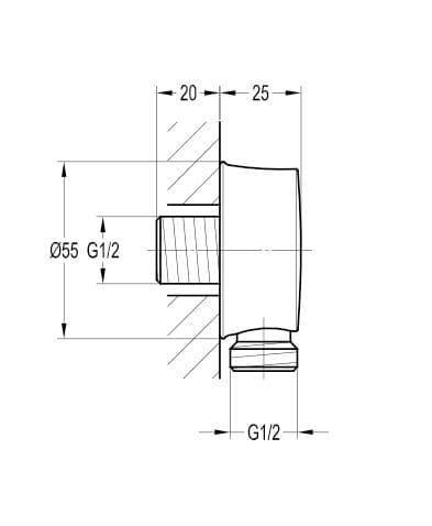 Flova Liberty Wall Outlet Elbow - Chrome KIL120 - Envy Bathrooms Ltd