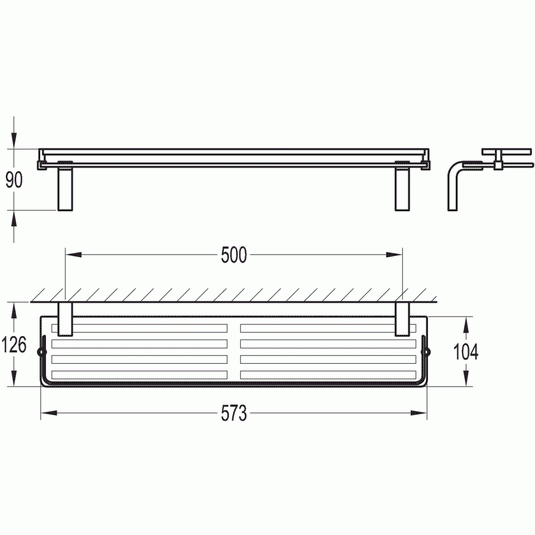 Flova Lynn 575mm Glass Shelf - Envy Bathrooms Ltd