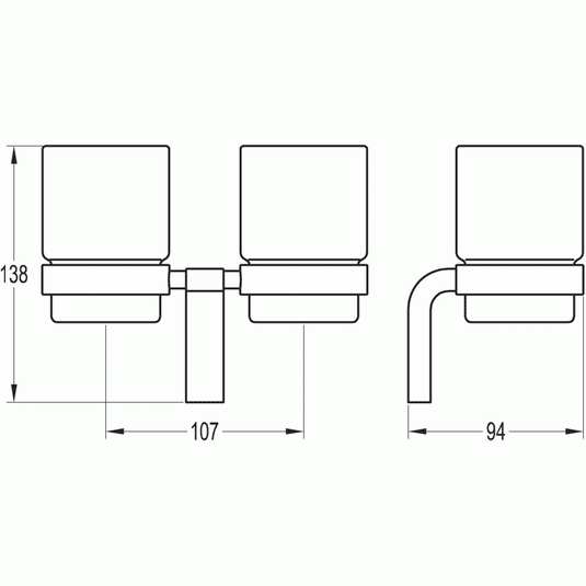 Flova Lynn Double Tumbler & Holder with Glasses - Envy Bathrooms Ltd