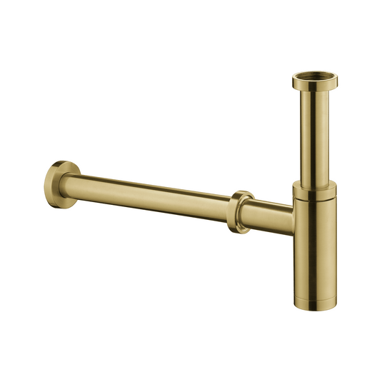 Flova Minimalist Bottle Trap And Pipe – Brushed Brass - BRB-MB9235 - Envy Bathrooms Ltd