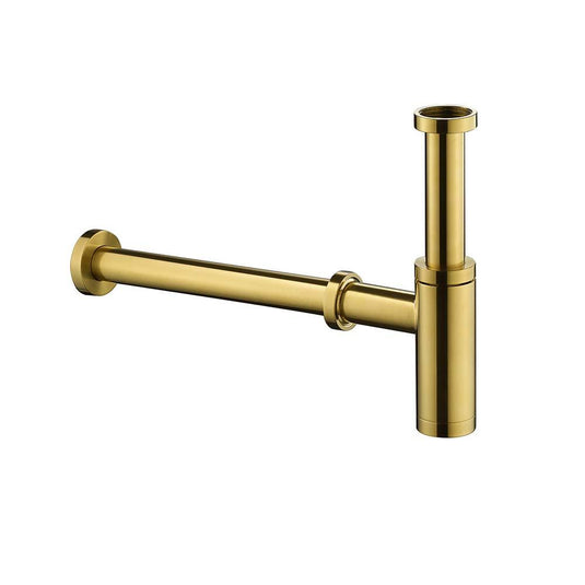 Flova Minimalist Bottle Trap And Pipe – Brushed Gold - BG-MB9235 - Envy Bathrooms Ltd