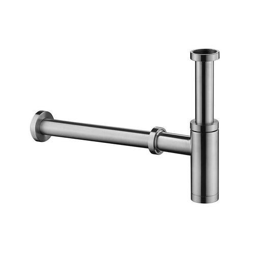 Flova Minimalist Bottle Trap And Pipe – Brushed Nickel - BN-MB9235 - Envy Bathrooms Ltd