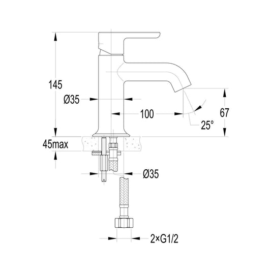 Flova Moonlight 145mm Single Lever Basin Mixer Tap – Gun Metal - GM-MLSBAS - Envy Bathrooms Ltd