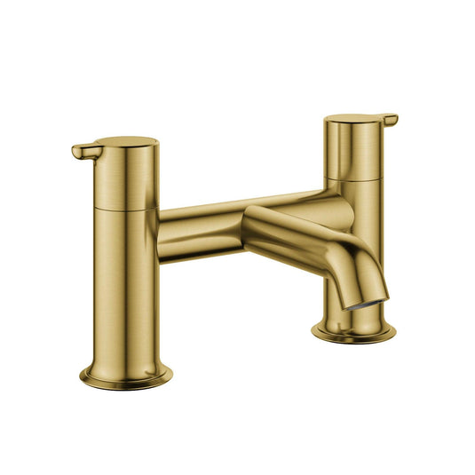 Flova Moonlight 2-Hole Deck Mounted Bath Filler Tap – Brushed Brass - BRB-MLBF - Envy Bathrooms Ltd