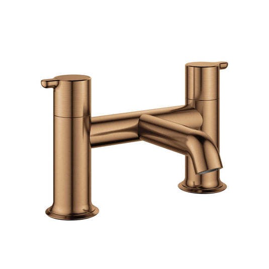 Flova Moonlight 2-Hole Deck Mounted Bath Filler Tap – Brushed Bronze - BRO-MLBF - Envy Bathrooms Ltd