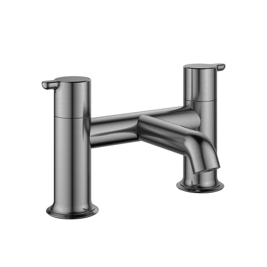Flova Moonlight 2-Hole Deck Mounted Bath Filler Tap – Gun Metal - GM-MLBF - Envy Bathrooms Ltd