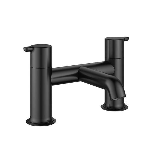 Flova Moonlight 2-Hole Deck Mounted Bath Filler Tap – Matt Black - MB-MLBF - Envy Bathrooms Ltd