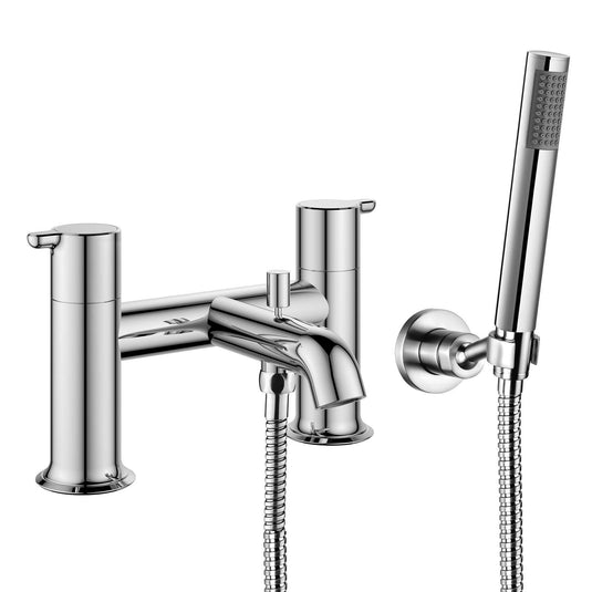 Flova Moonlight 2-Hole Deck Mounted Bath Shower Mixer Tap – Diamond Chrome - MLBSM - Envy Bathrooms Ltd