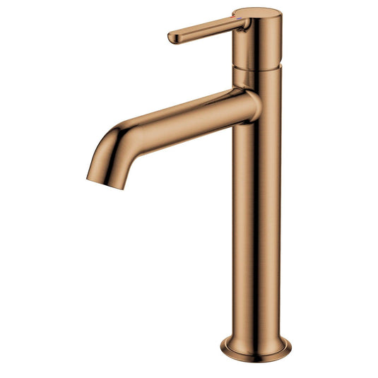 Flova Moonlight 250mm Single Lever Basin Mixer Tap – Brushed Bronze - BRO-MLTBAS - Envy Bathrooms Ltd
