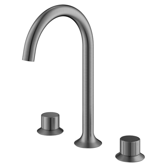 Flova Moonlight 3-Hole Deck Mounted Basin Mixer Tap – Gun Metal - GM-ML3HBAS - Envy Bathrooms Ltd
