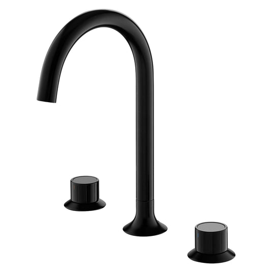 Flova Moonlight 3-Hole Deck Mounted Basin Mixer Tap – Matt Black - MB-ML3HBAS - Envy Bathrooms Ltd