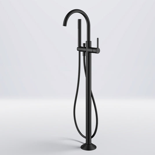Flova Moonlight Floor Standing Bath and Shower Mixer Matt Black | MB-MLFMBSM - Envy Bathrooms Ltd