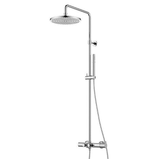 Flova Moonlight GoClick 2-Outlet Thermostatic Adjustable Height Shower Column – Diamond Chrome - MLTEXGO2-V - Envy Bathrooms Ltd