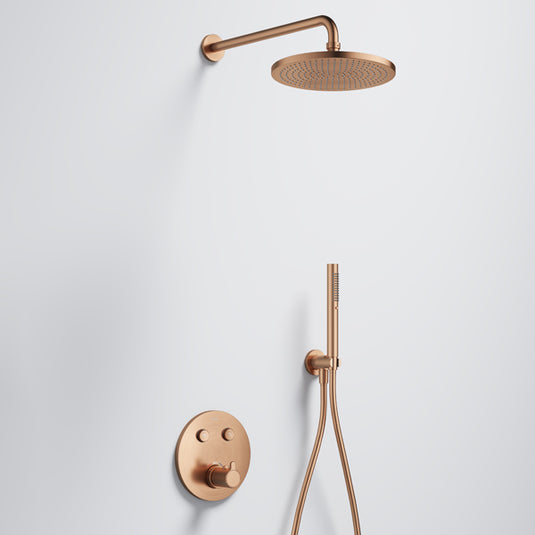 Flova Moonlight GoClick Round Shower Pack Brushed Bronze | BRO-MLGC2PK2-RO - Envy Bathrooms Ltd