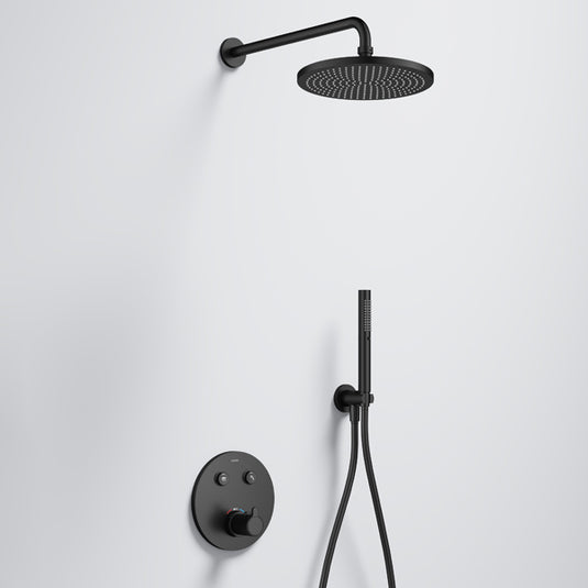 Flova Moonlight GoClick Round Shower Pack Matt Black | MB-MLGC2PK2-RO - Envy Bathrooms Ltd