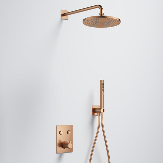 Flova Moonlight GoClick Square Shower Pack Brushed Bronze | BRO-MLGC2PK2-SQ - Envy Bathrooms Ltd