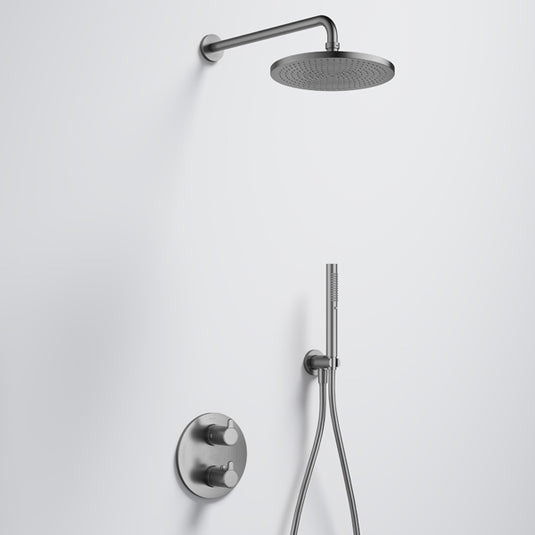 Flova Moonlight GoTurn Round Air-Mix Shower Pack Gun Metal | GM-MLGT2PK2-RO - Envy Bathrooms Ltd