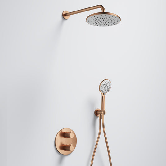 Flova Moonlight GoTurn Round Shower Pack Brushed Bronze | BRO-MLGT2PK1-RO - Envy Bathrooms Ltd