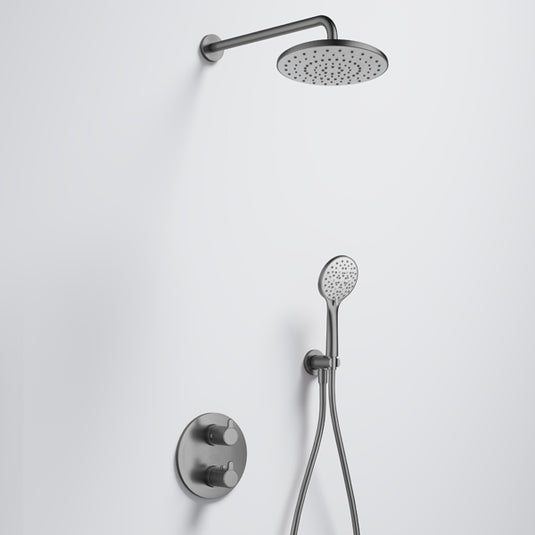 Flova Moonlight GoTurn Shower Pack Rainshower Handshower Gun Metal | GM-MLGT2PK1-RO - Envy Bathrooms Ltd