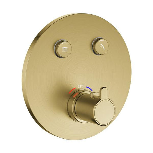 Flova Moonlight round 2-Outlet GoClick Finishing Set – Brushed Brass - BRB-MLGO-2/RO - Envy Bathrooms Ltd