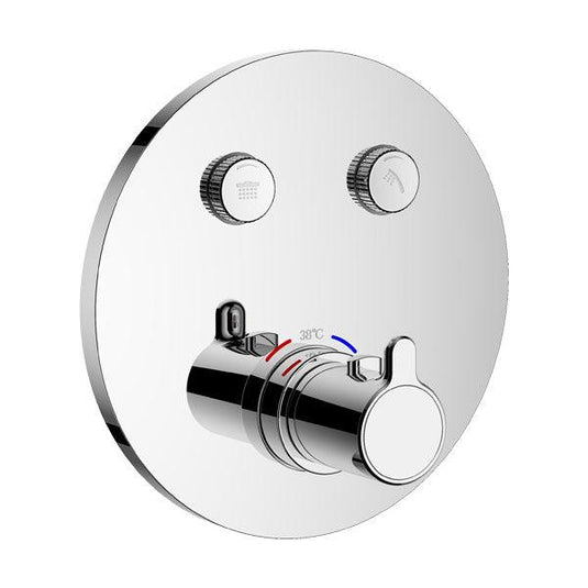 Flova Moonlight Round 2-Outlet GoClick Finishing Set – Diamond Chrome - MLGO-2/RO - Envy Bathrooms Ltd