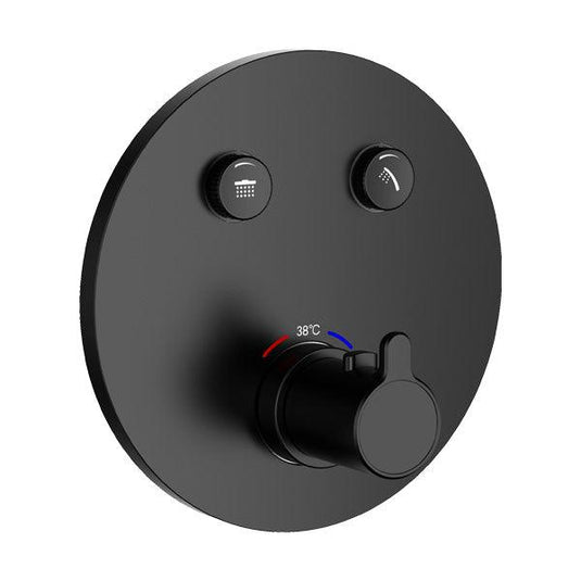 Flova Moonlight Round 2-Outlet GoClick Finishing Set – Matt Black - MB-MLGO-2/RO - Envy Bathrooms Ltd