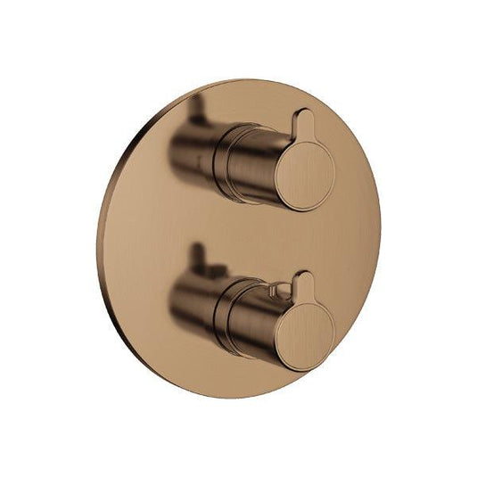 Flova Moonlight Round SmartBOX Finishing Set – Brushed Bronze - BRO-ML-TRIM/RO - Envy Bathrooms Ltd
