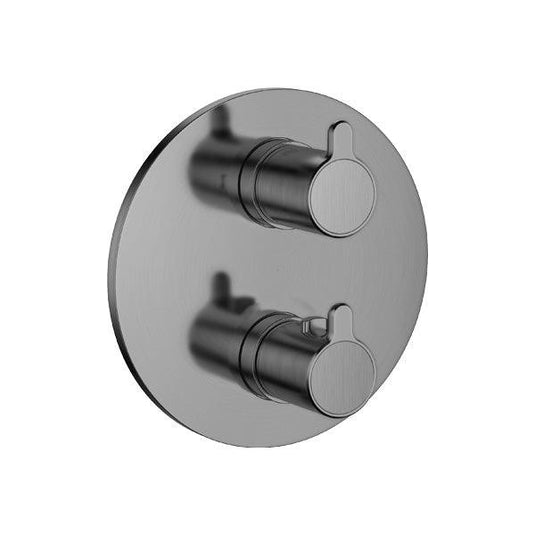 Flova Moonlight Round SmartBOX Finishing Set – Gun Metal - GM-ML-TRIM/RO - Envy Bathrooms Ltd