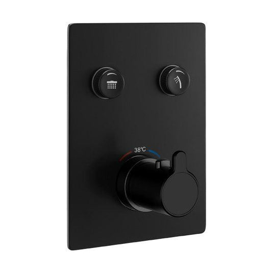 Flova Moonlight Square 2-Outlet GoClick Finishing Set – Matt Black - MB-MLGO-2/SQ - Envy Bathrooms Ltd