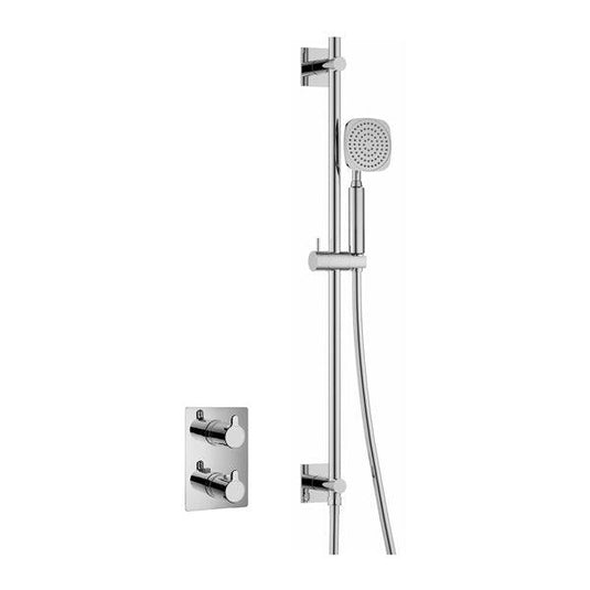 Flova Moonlight Square Shower Pack With Slide Rail – Diamond Chrome - ML1PK1-SQ - Envy Bathrooms Ltd