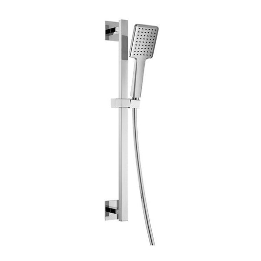 Flova Quba Slide Rail With Handshower & Smooth Hose – Diamond Chrome - QUSR - Envy Bathrooms Ltd