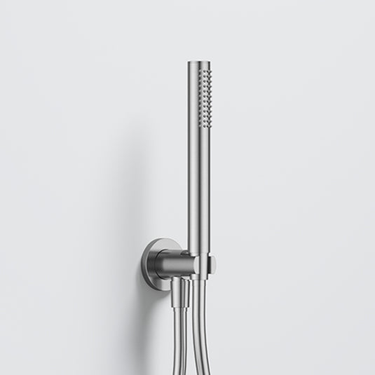 Flova Round Pencil Handshower Kit With Smooth Hose Brushed Nickel | BN-ANHSS-26 - Envy Bathrooms Ltd