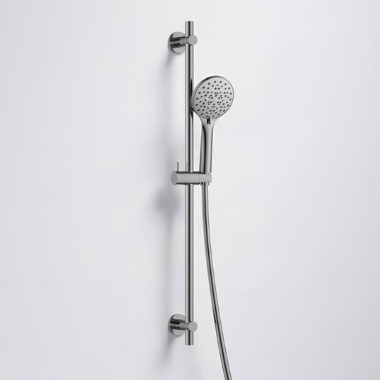 Flova Round Slide Rail with 5-Function Handshower and Smooth Hose Brushed Nickel | BN-LVSR-RO - Envy Bathrooms Ltd