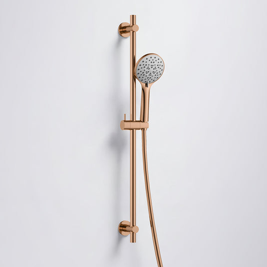 Flova Round Slide Rail With 5-Function Handshower Brushed Bronze | BRO-LVSR-RO - Envy Bathrooms Ltd