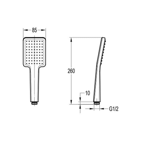 Flova Single Function ABS Handshower – Diamond Chrome - KI570 - Envy Bathrooms Ltd