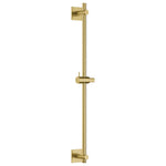 Flova Slide Rail With Integral Wall Outlet – Square Plate – Brushed Brass - BRB-LVSSWO-SQ - Envy Bathrooms Ltd