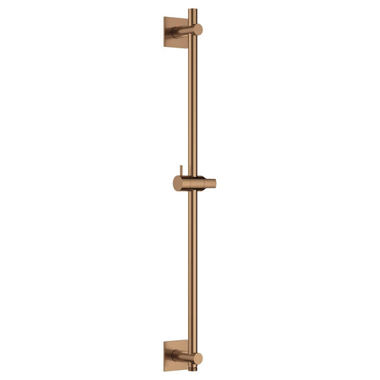Flova Slide Rail With Integral Wall Outlet – Square Plate – Brushed Bronze - BRO-LVSSWO-SQ - Envy Bathrooms Ltd