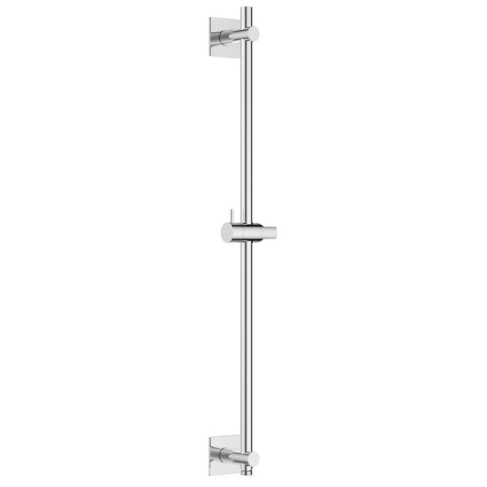 Flova Slide Rail With Integral Wall Outlet – Square Plate – Diamond Chrome - LVSSWO-SQ - Envy Bathrooms Ltd