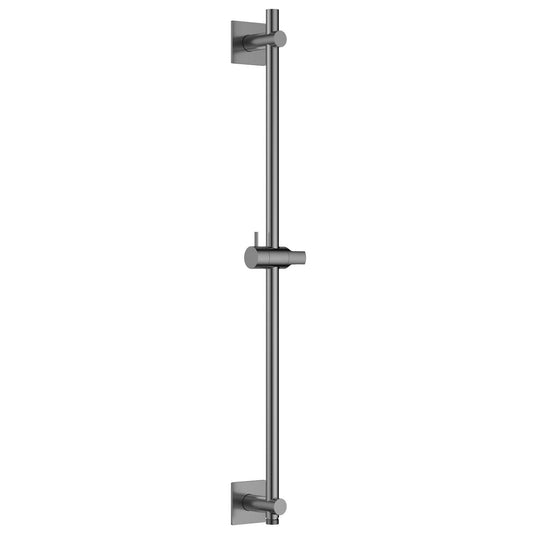 Flova Slide Rail With Integral Wall Outlet – Square Plate – Gun Metal - GM-LVSSWO-SQ - Envy Bathrooms Ltd
